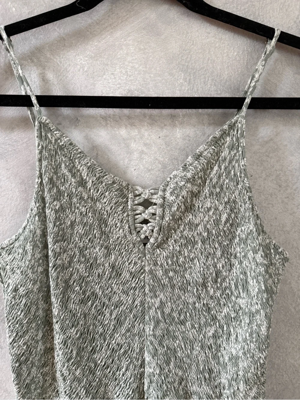 Sincerely Jules Sage Green Smocked V-Neck Jumpsuit - Picture 3 of 3